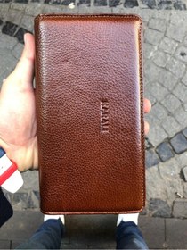 Resim Unisex Taba Hakiki Deri Telefon Bölmeli Kartlıklı Cüzdan Taba 