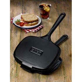 Resim Lava Izgara, Tost Makinası. Siyah Mat. Dikdörtgen. 18X26CM. 