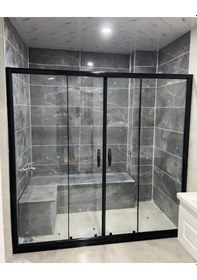 Resim Lüks Oval Ay Siyah Kulp Duşa Kabin Kulbu Siyah Duş Kulp 4 Adet Dörtlü Set Lüx Siyah 