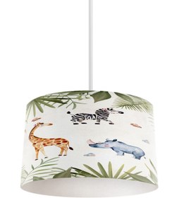 Resim dekomingo TROPİK ZEBRA ZÜRAFA DESENLİ ÇOCUK VE BEBEK ODASI AVİZE 