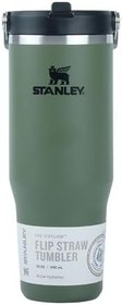 Resim Stanley IceFlow Flip Straw Tumbler Pipetli Termos Bardak, Haki (Dried Pine), 0.89 Litre 