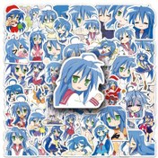 Resim 50 adet Izumi Konata Anime Sticker Vintage Sevimli Estetik Stickerlar Komik Aşk Karikatür Sanat Havalı Dekorasyon Paketi Yetişkinler için Valiz DIY Bagaj Parti Hediyesi 