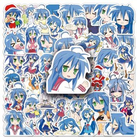 Resim 50 adet Izumi Konata Anime Sticker Vintage Sevimli Estetik Stickerlar Komik Aşk Karikatür Sanat Havalı Dekorasyon Paketi Yetişkinler için Valiz DIY Bagaj Parti Hediyesi 