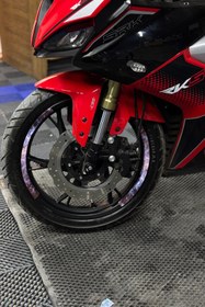 Resim Banxtre Motosiklet için 17 Inch Tüm Jantlara Uyumlu Çift Çeyrek Mermer Desen Jant Şeridi (8 Parça) 