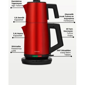 Resim Goldmaster Kırmızı Elektrikli Mutfak Çeyiz Seti 2 Li Evlilik Paketi 