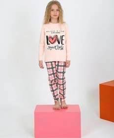 Resim Kız Çocuk Uzun Kollu %100 Pamuklu Düğmeli Pijama Takımı Your Dreams SOMON 