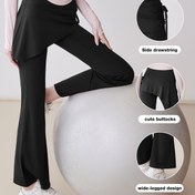 Resim Koşu ve Spor Salonunda Yoga İçin Uygun, Yüksek Bel ve Kalça Kaldırma Tasarımlı Kadın Kırışmaz Geniş Paça Pantolon Etek 