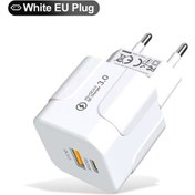 Resim Pd 25 W Usb C Hızlı Şarj Cihazı İphone Uyumlu Xiaomi Samsung Ab/abd Tak Mini 2 Port Bk317 Eu White 1 Adet 