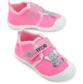 Resim Gezer Kız Çocuk Kışlık Tek Cırt Cırtlı Ayarlanabilir Rahat Taban Ev, Bahçe, Okul, Kreş Panduf Ayakkabı 