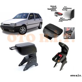 Resim OTO H.İ.T. Fiat Tipo Uyumlu Kol Dayama Ve Kolçak Sürgülü Bardaklıklı Ayarlanabilir Siyah Deri 