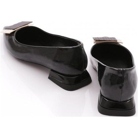 Resim Dgn 2811 Kadin Kare Tokali Babet Siyah Rugan 