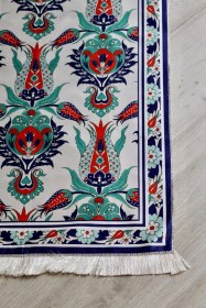 Resim Beyaz Renkli Ipeksi Keseli Seccade Seti S1001 Beyaz Beyaz 