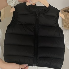 Resim Kız Çocuk Hafif Yelek - Fermuarlı Kolsuz Ceket Cepli, Günlük Yuvarlak Yaka Kısa Boy Sonbahar & Kışlık, Yumuşak Polyester Kumaş, Günlük Giyim İçin Mükemmel, Kışlık Yelek, Sonbahar Dış Giyim, Minimalist Tasarım, Pürüzsüz Doku 