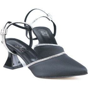 Resim Ayakkabımood Ms029 Siyah Saten 6 Cm Topuklu Bayan Ayakkabı Siyah 