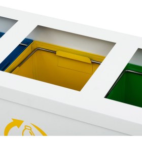 Resim abencelik 4'lü Metal Sıfır Atık Kutusu Geri Dönüşüm Çöp Kovası + Pil Kutusu 