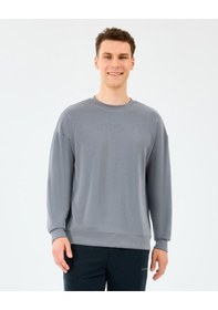 Resim Skechers M Loose Crewneck Sweatshirt Erkek Gri Sweatshirt S2510041-1767 Gri 