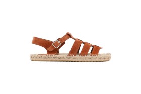 Resim Derimod Kadın Taba Tokalı Süet Deri Espadril Sandalet 25SFD206410 