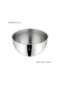 Resim Sofram 22 Cm Çelik Kase 3,50 Litre Gri 