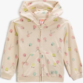 Resim Kız Bebek Kapüşonlu Sweatshirt Pamuklu 