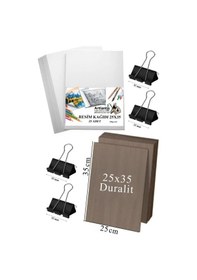 Resim Karakalem Eskiz Çizim Seti Durolit Seti 25x35 Cm Duralit 1 Adet 25x35 Resim Kağıdı 25 Adet Mandal Metal 4 Adet 