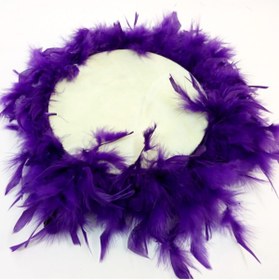 Resim Evsay Kına Gecesi Kına Tefi Tüy Süslemeli Ahşap Tef Def Otrişli Mor 