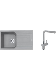 Resim Franke Ubg 611-86 Stone Grey Eviye+Active Doccia Plus Armatür Set 
