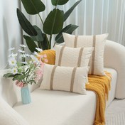 Resim 1 adet Bohem Tarzı Polyester Püskül Atma Yastık Kılıfı, Ters Geometrik Desen, Makine Yıkamalı, Fermuar Kapatma, Dekoratif Yastık Kılıfı Ev/Ofis için - Preppy Tasarım, Koltuk ve Yatak Odası Aksesuarı, Koltuk Dekoru | Bohem Tarzı | Polyester Kumaş, Koltuk Yastıkları 
