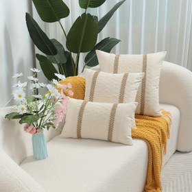 Resim 1 adet Bohem Tarzı Polyester Püskül Atma Yastık Kılıfı, Ters Geometrik Desen, Makine Yıkamalı, Fermuar Kapatma, Dekoratif Yastık Kılıfı Ev/Ofis için - Preppy Tasarım, Koltuk ve Yatak Odası Aksesuarı, Koltuk Dekoru | Bohem Tarzı | Polyester Kumaş, Koltuk Yastıkları 