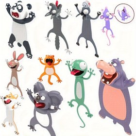Resim 1 adet 3D Karikatür Hayvan Yer İşareti, Orijinal PVC Yaratıcı Garip Kedi Ofis Malzemeleri, Okuma Yardımcı Aracı, Özel, Okula Dönüş, Hayvan Temalı, Plastik Malzeme 