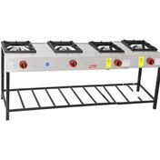 Resim Himaksan Endüstriyel Tip Lpg Tüplü 4 Gözlü Yüksek Ayak Lokanta Ocağı 4 OCAK - YÜKSEK AYAK - KORSAN OCAK - CE BELGELİ - GARANTİLİ