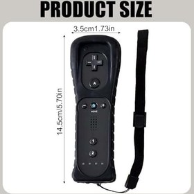 Resim Wii Uzaktan Kumanda: Oyun Kontrolü Wii Controller Kablosuz Uzaktan Hareket Sensörü Bağlantı Yedek Oyun Kumandası Wii Konsolu ve Wii için Uzaktan Kumanda, Silikon Kılıf ve El Kayışı - Siyah 