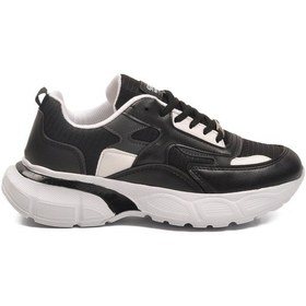 Resim Aspor Siyah Beyaz Kalın Taban Bağcıklı Kadın Spor Ayakkabı Çok Renkli 