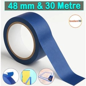 Resim Esranın Dünyası Maskeleme Bandı Boyacı Tadilat Mavi Kağıt Bant 48 mm x 30 M Ahşap Cam Metal Oto Boya Yüzey Koruma 
