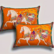 Resim 2 adet Canlı At ve Binici Baskılı Yastık Kılıfları, 30x50cm, Modern ve Şık Tasarım, Fermuarlı Kapatma, Dayanıklı Polyester Kumaş, Makinede Yıkanabilir - Oturma Odası veya Yatak Odası Dekorasyonu için Mükemmel (İçerikler Dahil Değildir), Dekoratif Yastıklar 