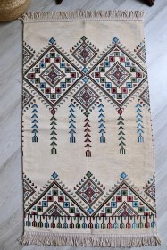 Resim 40 Yama Desenli Astarlı Lüks Seccade S1017 Kırmızı Krem 