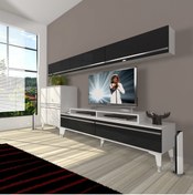 Resim Decoraktiv Ekoflex 8 Mdf Silver Tv Ünitesi Tv Sehpası - Beyaz - Siyah 