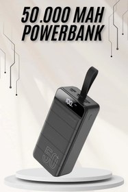 Resim Gizmur Store Powerbank Çoklu Şarj Girişi 50.000 Mah Taşınabilir Dijital Göstergeli 
