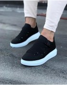 Resim WG Fashion Mp033 Bt Bağcıksız Tokalı 4 Bantlı Ortopedik Yüksek/kalın Taban Erkek Sneaker Siyah 