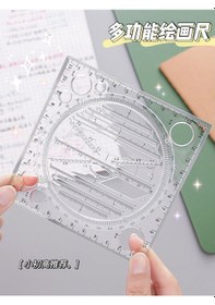 Resim Çok Fonksiyonlu Çizim Cetveli Ortaokul Öğrencisi Fonksiyonu Geometrik Çizim Grafik Cetveli İlkokul Öğrencisi Kırtasiye İletki Çizim Aracı 