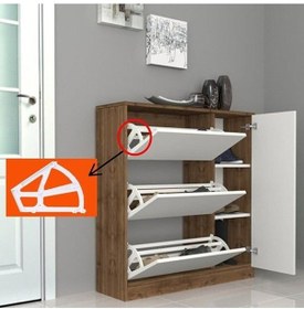 Resim Ayder 2 Li Rulmanlı Ayakkabılık Aparatı Beyaz 2 Paket Mobilya Bağlantı Elemanları Beyaz 