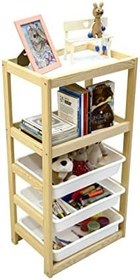 Resim Çok Amaçlı Oyuncak Dolabı 3 Sepet 2 Raf 