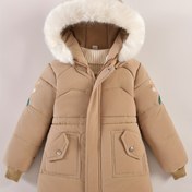 Resim Rahat ve Şık Kız Çocukları Kışlık Kapüşonlu Ceket - Kalın Pembe Parka Sahte Kürk Süslemeli, Detaylı ve Kapaklı Cepli, Makinede Yıkanabilir, Bedenler 3-7Y, Soğuk Hava Dış Oyunları İçin Mükemmel, Kız Çocukları Kış Giysileri 