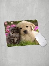 Resim Panorama Ajans Sevimli Hayvanlar Kedi Köpek Arkadaş Dost Mouse Pad 