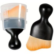 Resim 1 Adet Araç İçi Temizlik, Kompakt Yumuşak Kıllı Fırça Siyah, Saklama Kutulu 