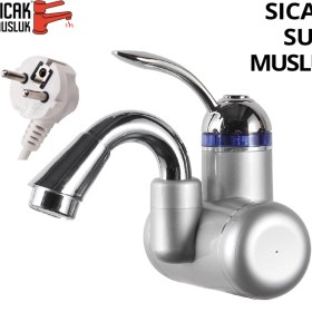 Resim Duvara Monteli Elektrikli Ani Su Isıtıcı, Termal Şofben, Musluk Dsg-5s, Gümüş Renk 