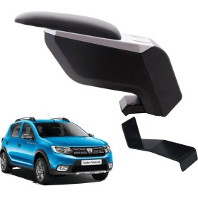 Resim 3 Tıkla Dacia Sandero Stepway 2019 Delmesiz Çelik Ayaklı Gri-Siyah Kolçak Kol Dayama 