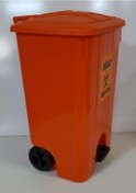 Resim Tıbbi Atık Kovası 85 Lt Pedallı Tekerlekli 