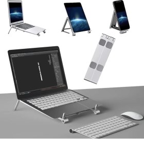 Resim Ayarlanabilir Yüksek Kalite Metal Laptop Dizüstü Stand, Katlanabilir Taşınabilir Laptop, Tablet Telefon Yükseltici Standı Tutucusu, ipad Uyumlu, macbook Uyumlu 