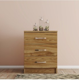 Resim Moxen Mobilya Ceviz 3 Çekmeceli Komodin 