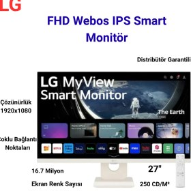 Resim Lg Myview 27SR50F-W 27" 5 Ms Full Hd IPS 60 Hz Monitör 